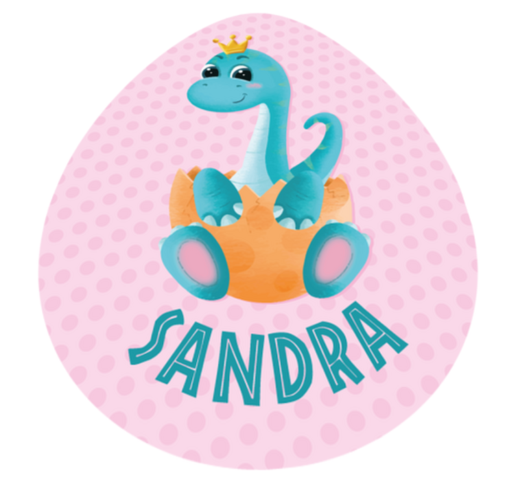 Dinosaur with crown and name vinyl rug - TenStickers