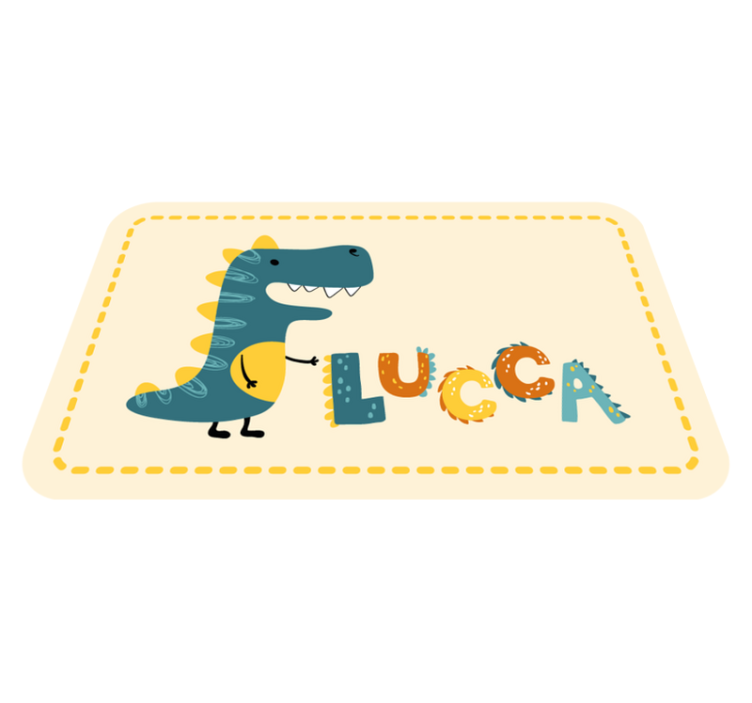 Playful Dinosaur custom vinyl rug - TenStickers