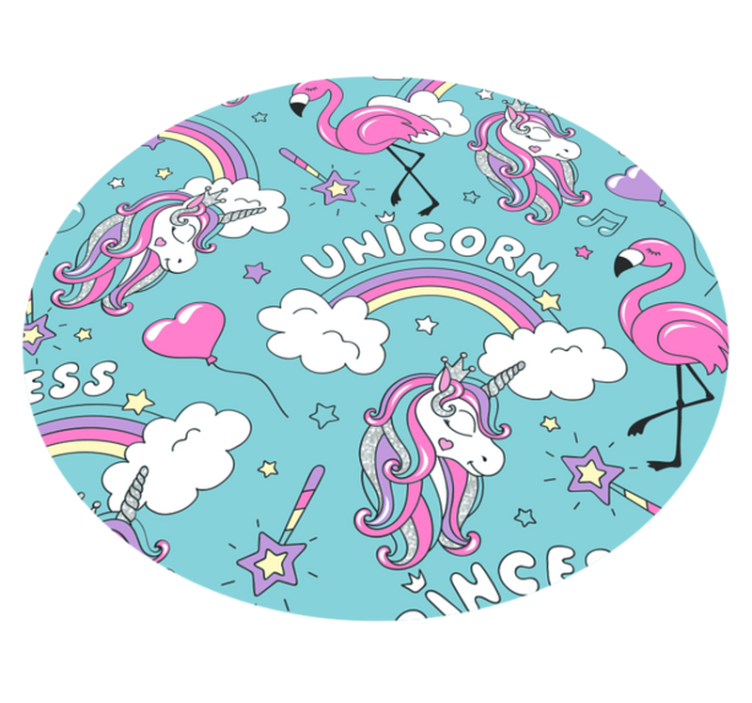 Unicorn Fantasy Circle vinyl rug - TenStickers