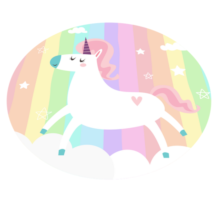 Unicorn Rainbow Decor kids vinyl rug - TenStickers