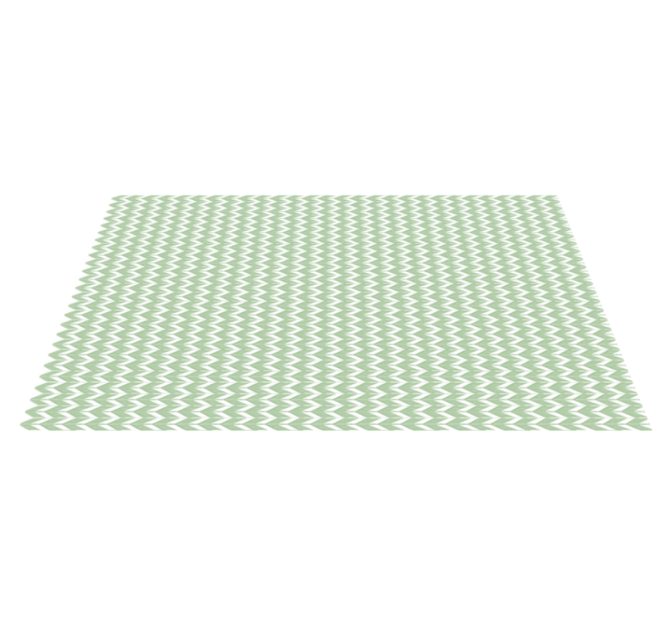 Chevron pattern green geometric vinyl rug - TenStickers