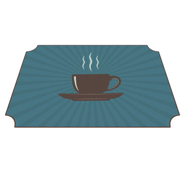 espresso coffee cup blue background modern rug - TenStickers