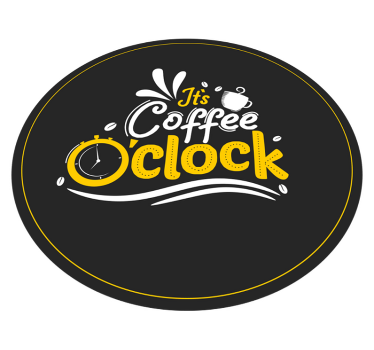 Coffee O'Clock custom vinyl rug - TenStickers