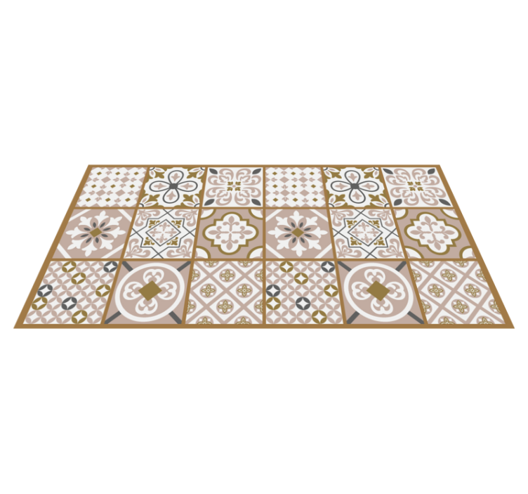 brown random tile tile carpet - TenStickers
