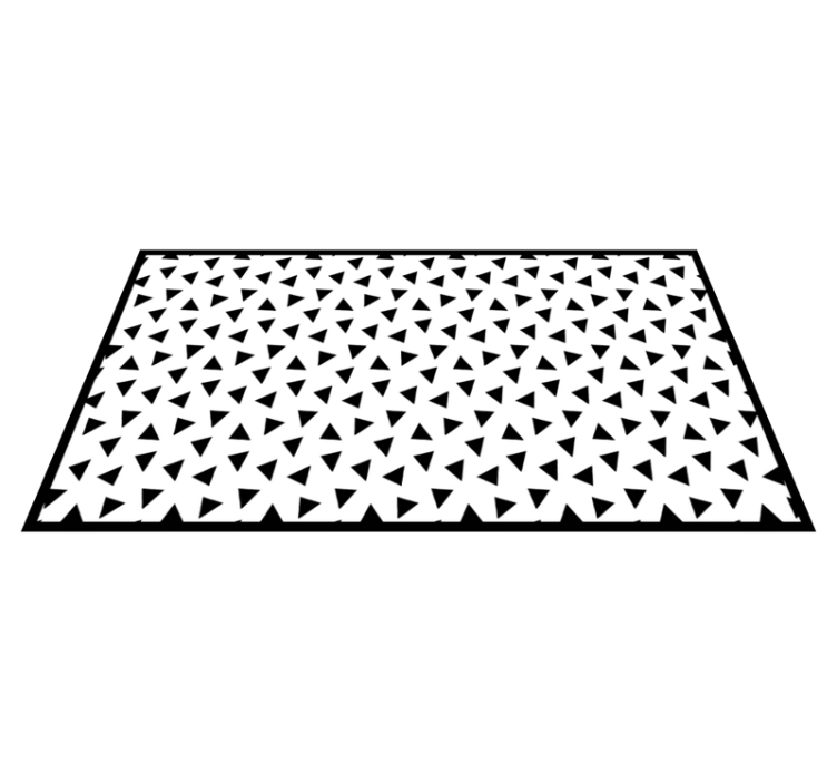 Black and White Triangles geometric vinyl rugs - TenStickers