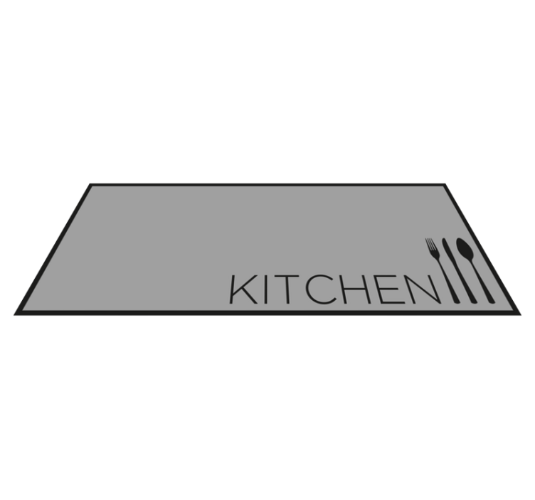 Grey Kitchen Text vinyl rug - TenStickers