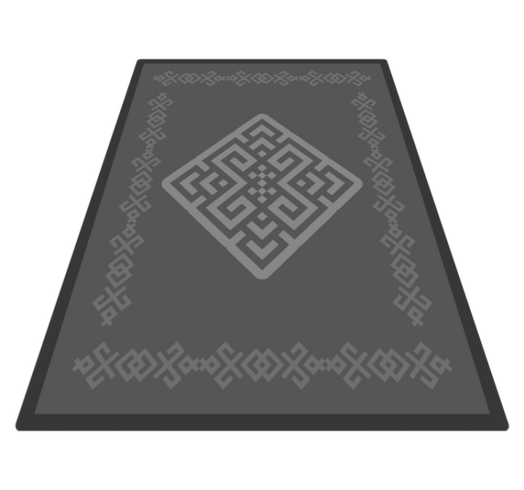 Intricate Geometric Pattern gray vinyl rug - TenStickers