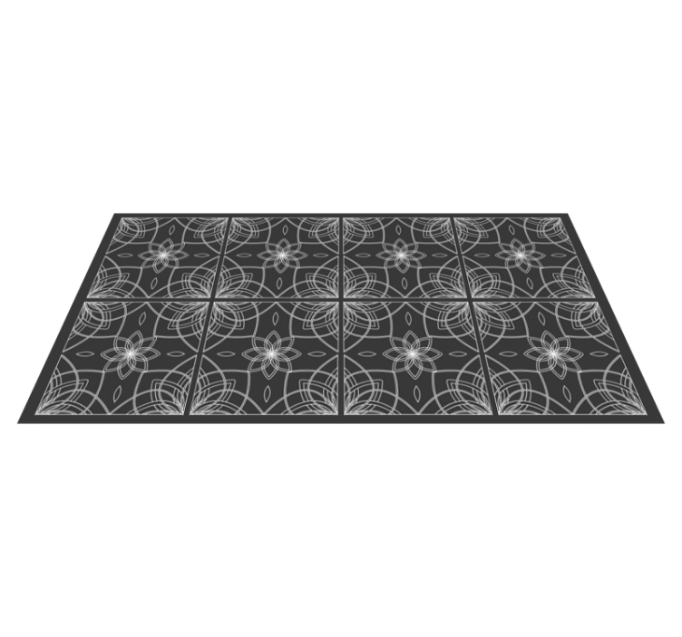 Floral Outline flower vinyl rug - TenStickers
