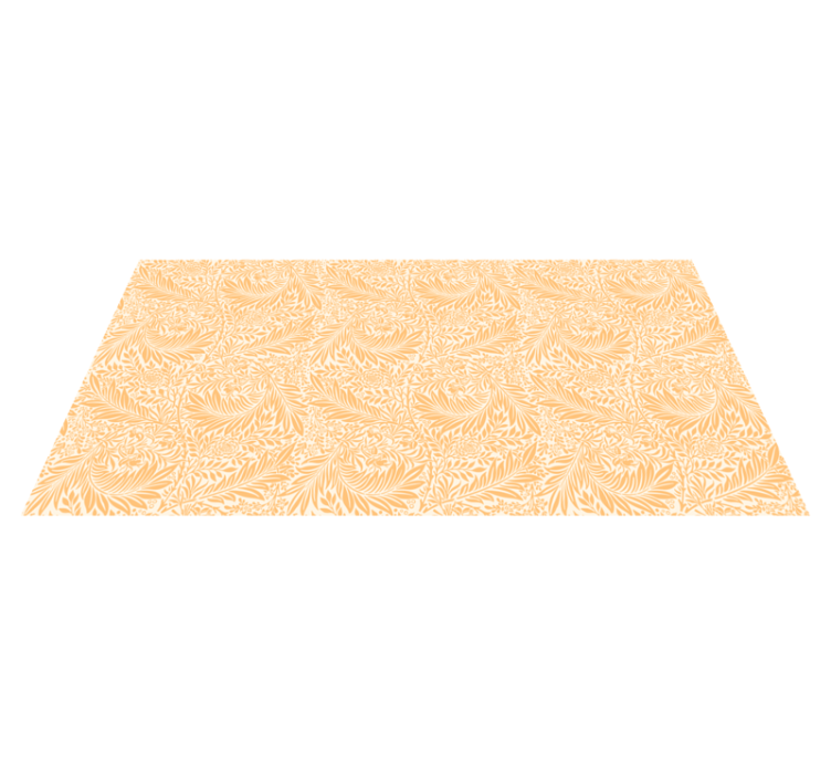 Lovely Orange Floral vinyl rug - TenStickers