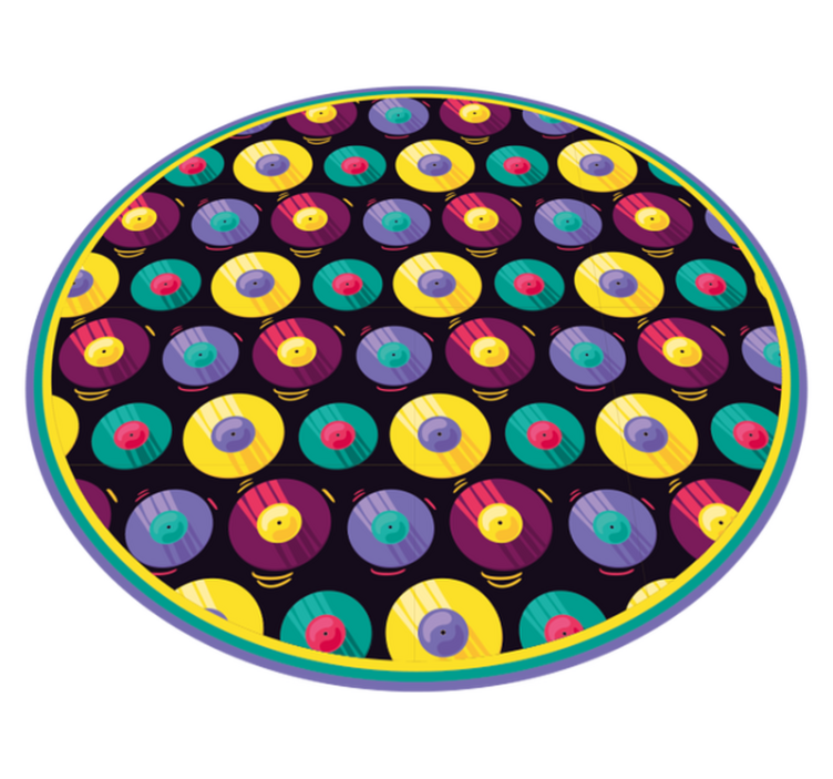 Retro Discs Composition gaming vinyl rug - TenStickers