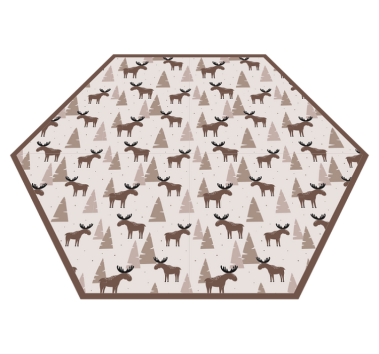 Nordic nature and fauna kids vinyl rug - TenStickers