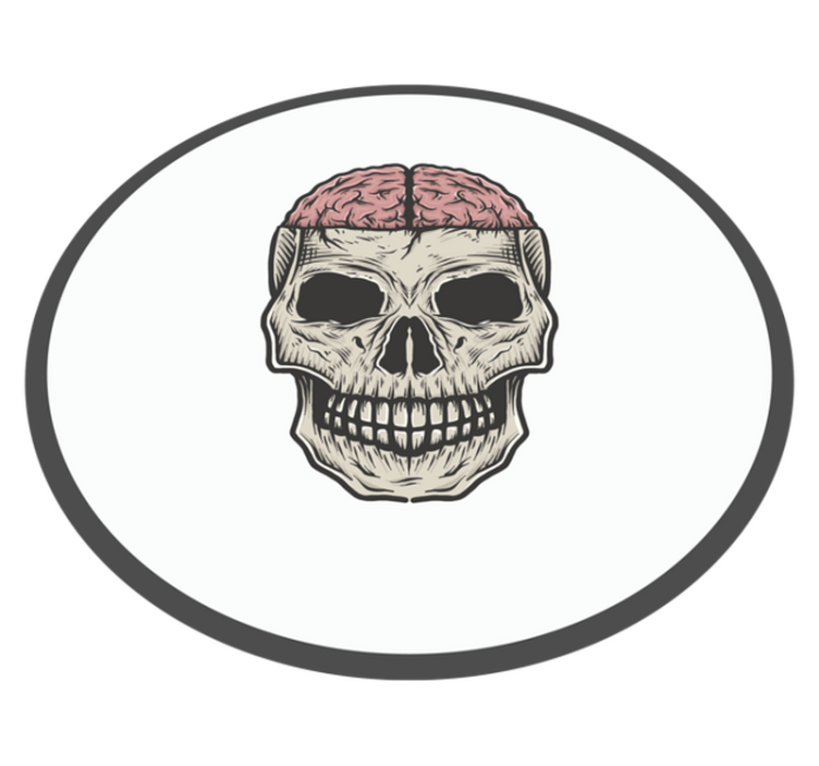 Exposed Cranium Sketch halloween vinyl rug - TenStickers