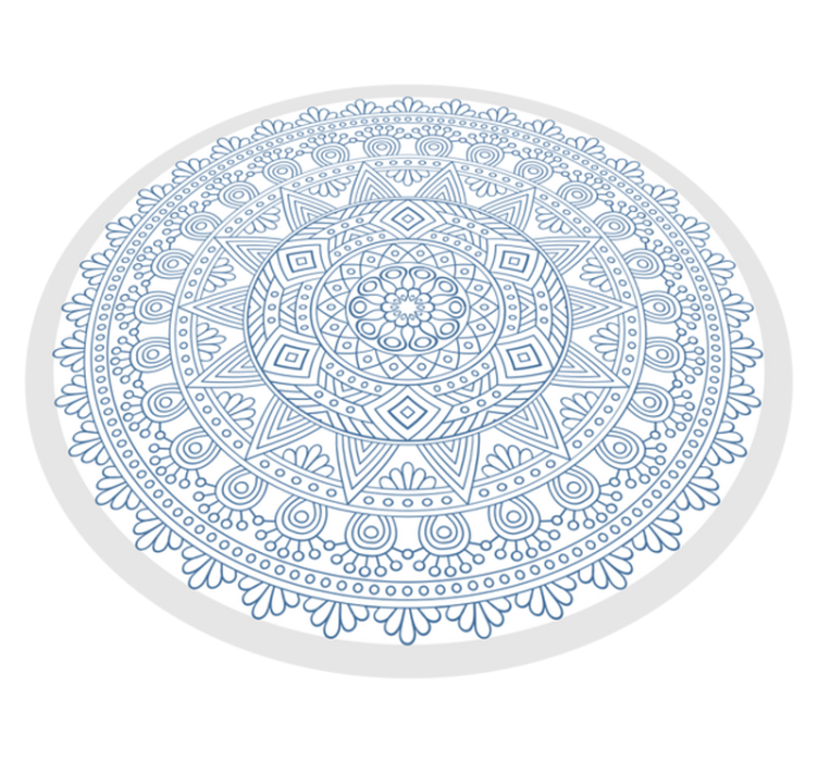 Dark blue and white mandala vinyl rug - TenStickers