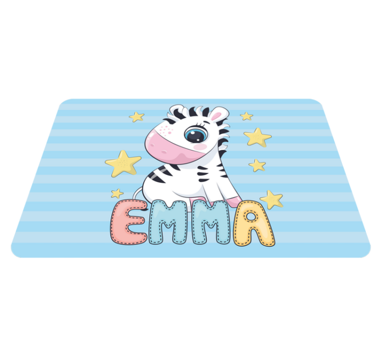 Zebra Striped Fun kids vinyl rug - TenStickers