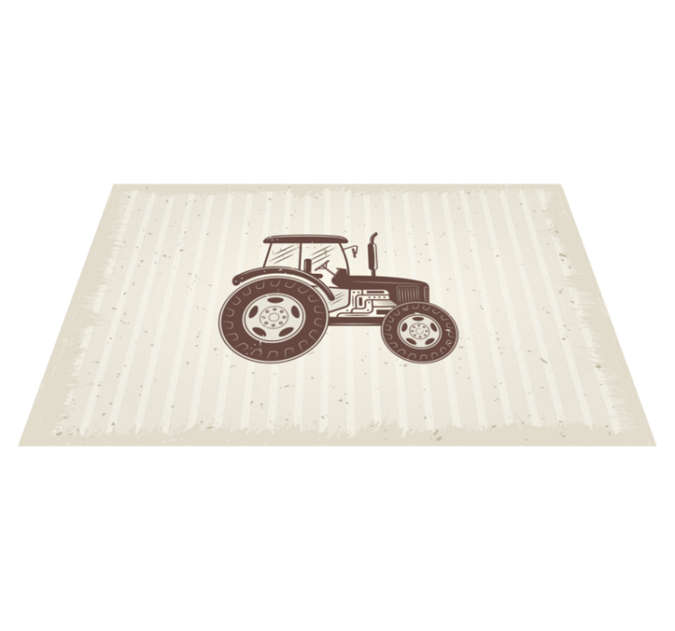 Vintage farm tractor vintage vinyl rug - TenStickers