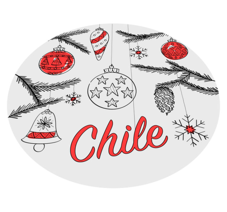 Chile Holiday Ornamentation christmas vinyl rug - TenStickers