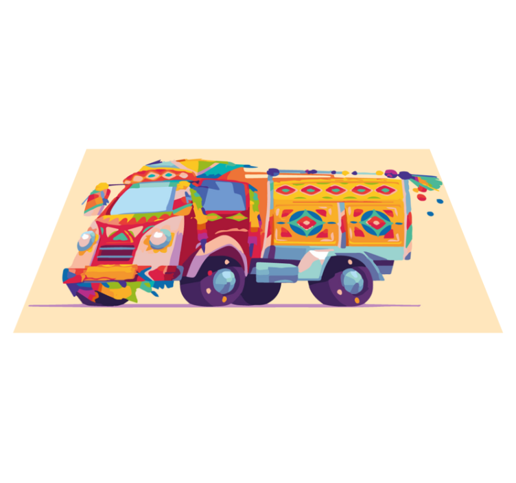 Carnival truck kids vinyl rug - TenStickers