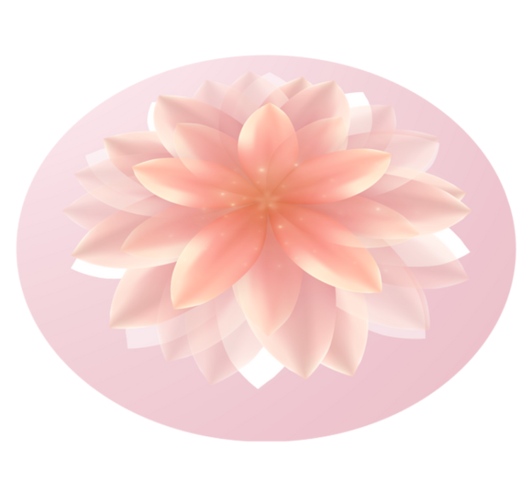 Lotus realistic pink floral rug - TenStickers