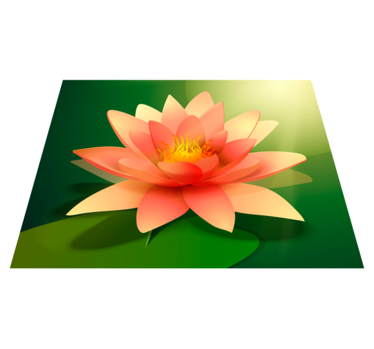Blooming Lotus flower vinyl rug - TenStickers