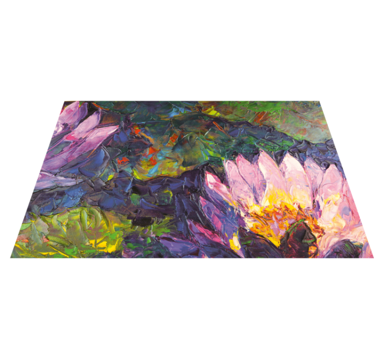 Impressionistic Florals flower vinyl rug - TenStickers