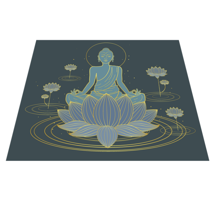 Meditative Buddha mandala vinyl rug - TenStickers