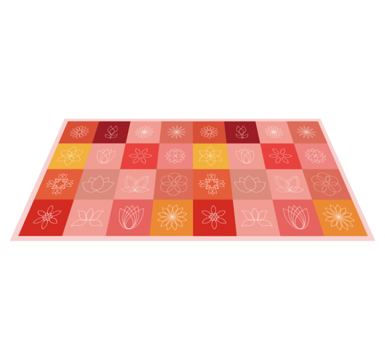 Floral Gradient Palette flower vinyl rug - TenStickers