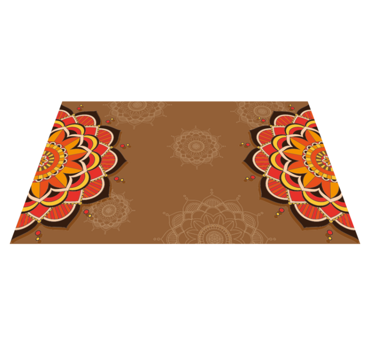 Autumnal Half mandalas mandala vinyl rug - TenStickers