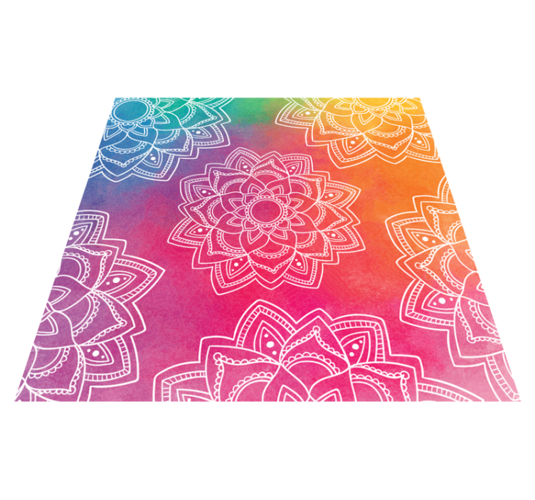 Rainbow colour background mandala vinyl rug - TenStickers