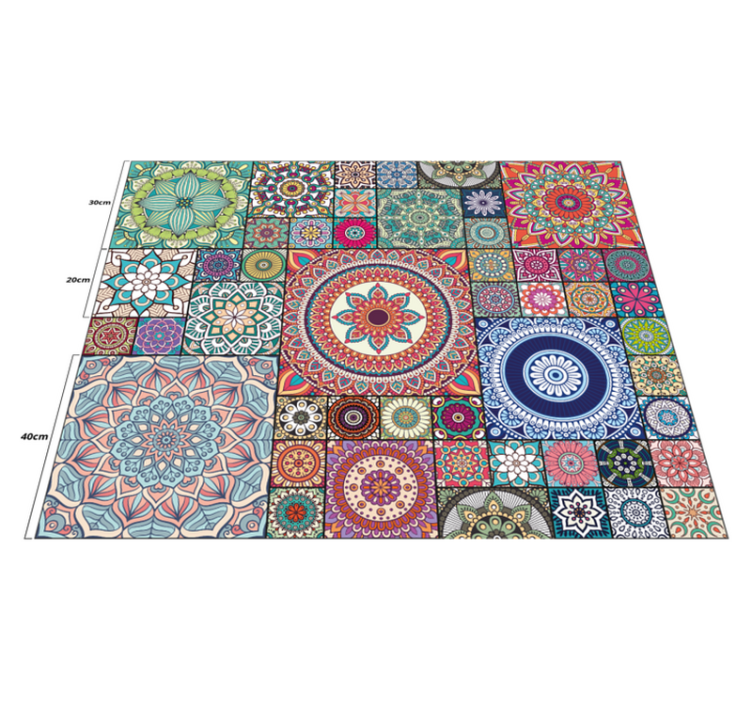 Mandala tiles mandala vinyl rug - TenStickers