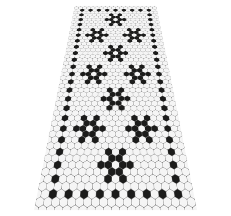 Black and white mosaic tile carpet - TenStickers