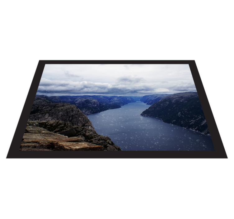 Aerial Fjord View nature vinyl rug - TenStickers
