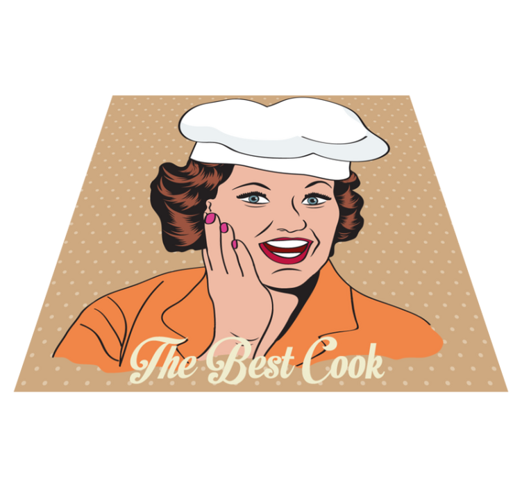 Cartoon chef thumbs up kitchen floor tiles - TenStickers
