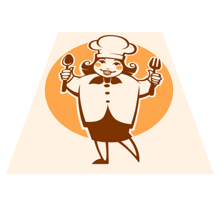 Chef coming out of hole  kitchen floor tiles - TenStickers