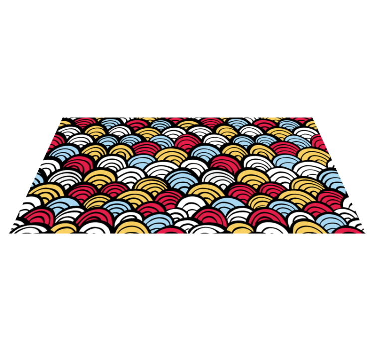 Colorful Semicircles geometric vinyl rug - TenStickers