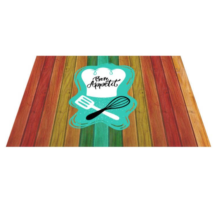 Bon Appetit Emblem custom vinyl rug - TenStickers