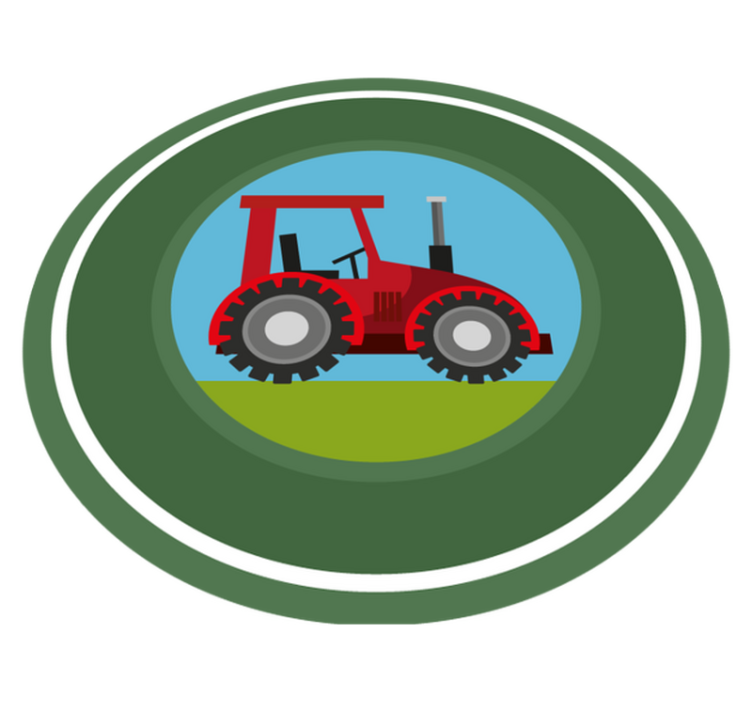 Tractor Playground kids vinyl rug - TenStickers