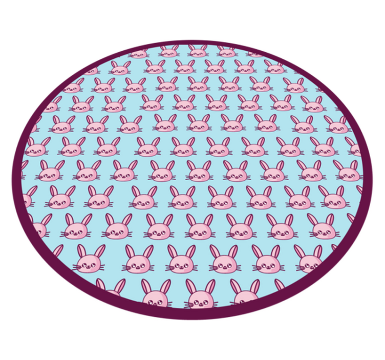 Anime Rabbit Pattern animal vinyl rug - TenStickers