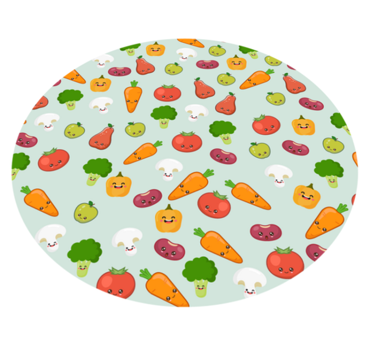 Cheerful Veggie Pattern nursery vinyl rug - TenStickers