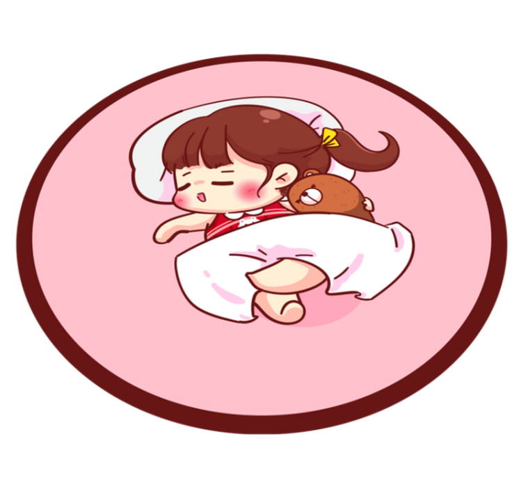 Sleeping Anime Girl kids vinyl rug - TenStickers