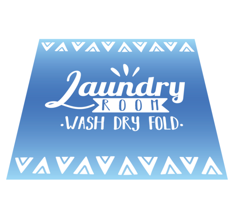 Laundry room blue custom vinyl rug - TenStickers