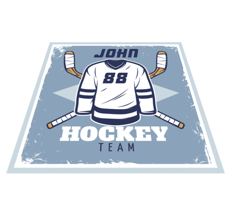 Locker Room Ice Hockey personalised mat - TenStickers