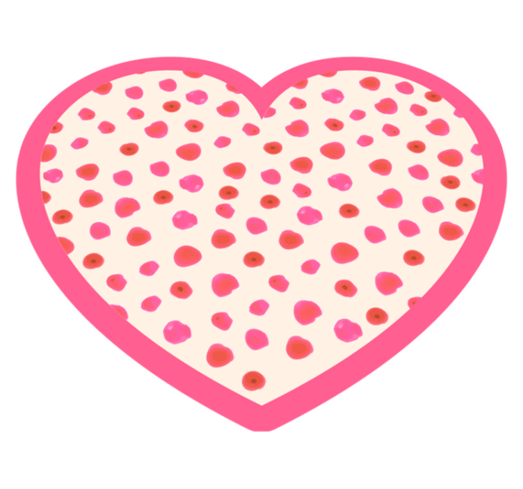 Heart Polka Dots vinyl rug - TenStickers