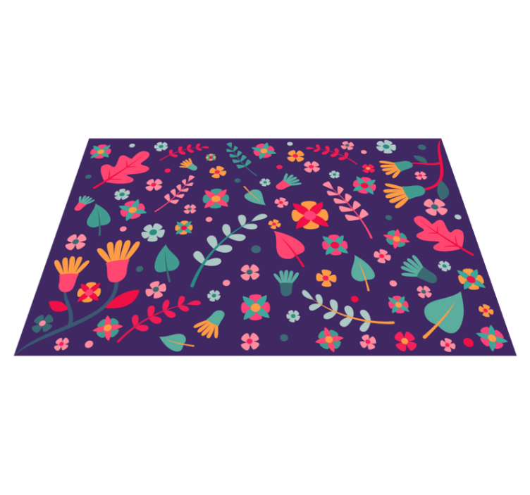 Floral Color Burst flower vinyl rug - TenStickers