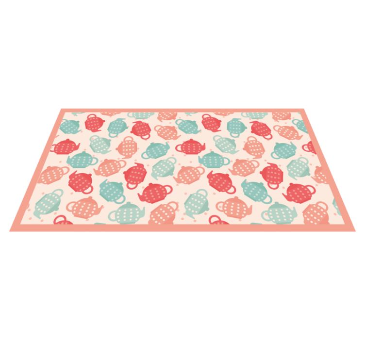 Teapot Patterns vinyl rug - TenStickers
