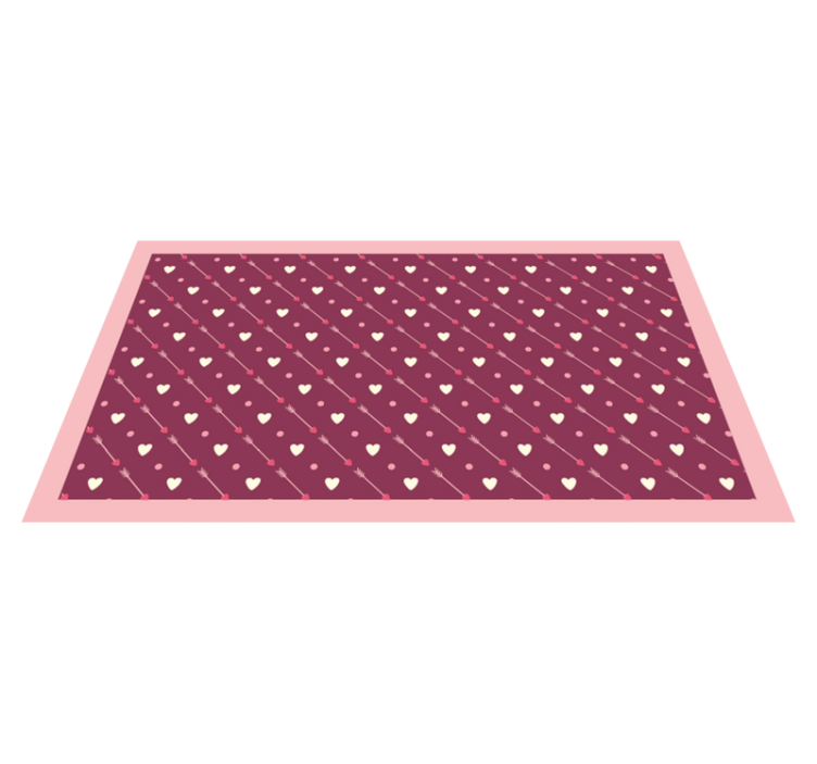Diagonal Heart Pattern vinyl rug - TenStickers