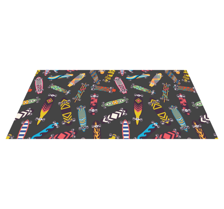 Skateboard Patterns gaming vinyl rug - TenStickers
