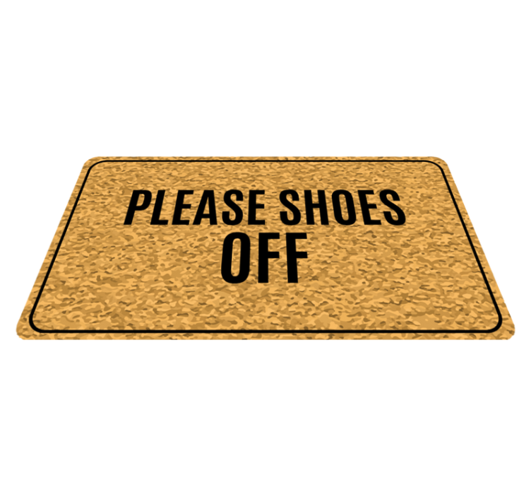 Shoes Off Please custom vinyl rug - TenStickers