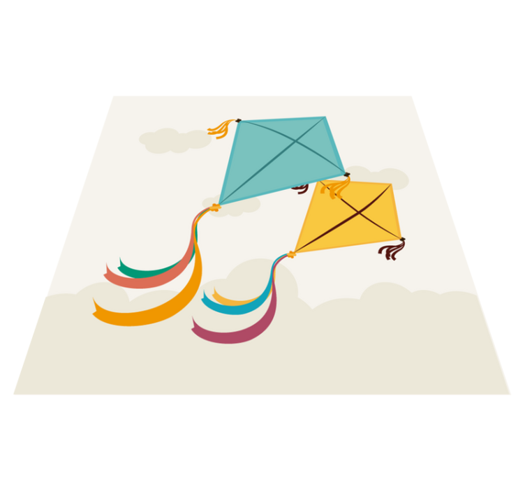 Kite and clouds baby play mat - TenStickers