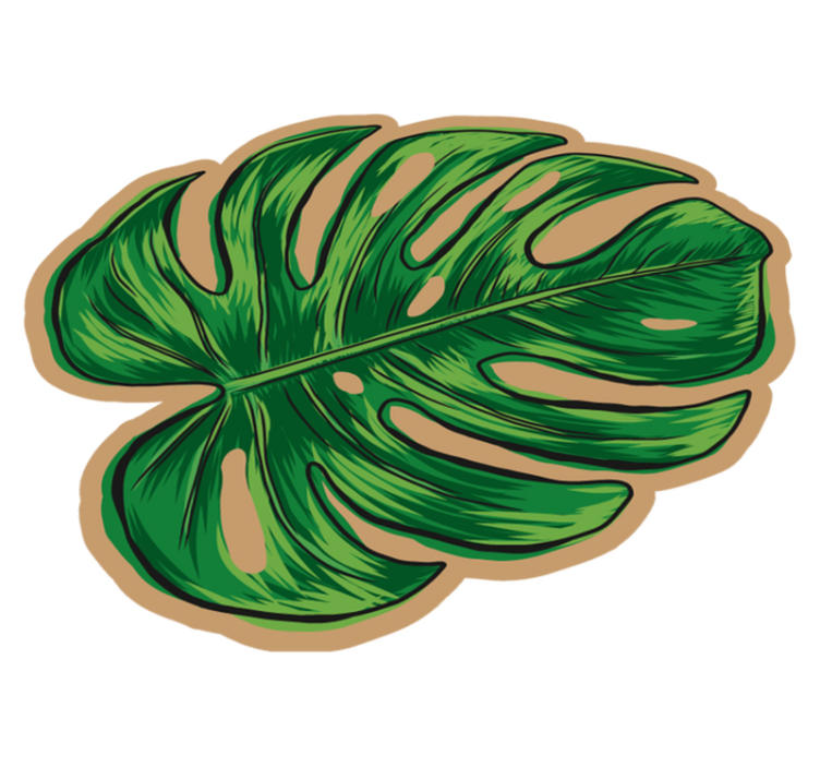 Monstera leave shape floral rug - TenStickers