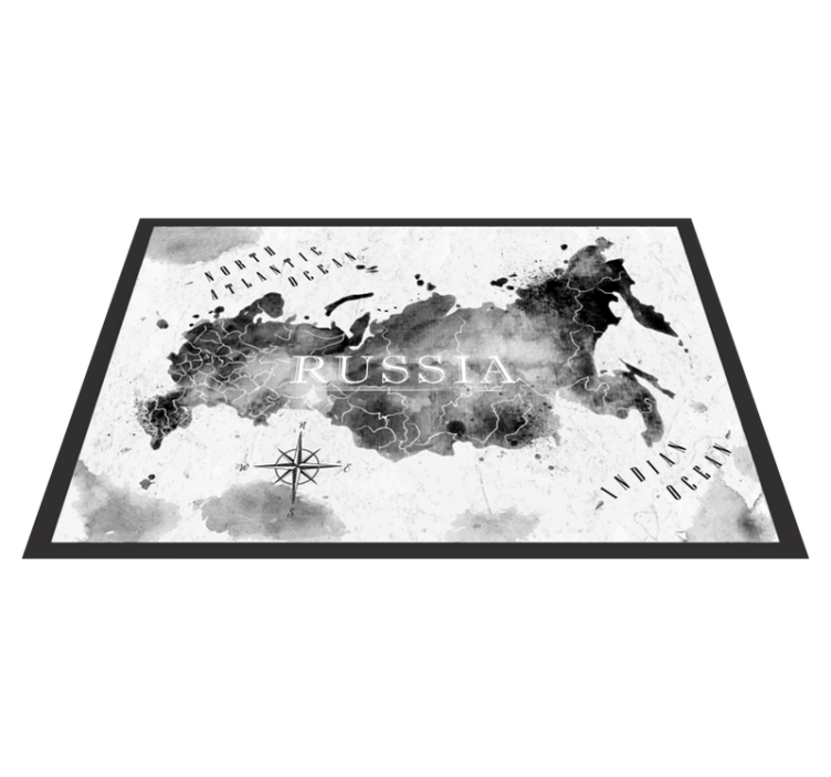 Monochrome Global Map world map vinyl rug - TenStickers